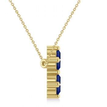Star of David Blue Sapphire Pendant Necklace 14K Yellow Gold (1.20ct)