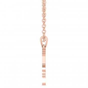 Jewish Am Yisrael Chai Pendant Necklace 14K Rose Gold