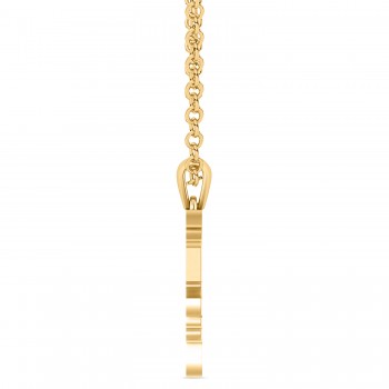 Jewish Am Yisrael Chai Pendant Necklace 14K Yellow Gold