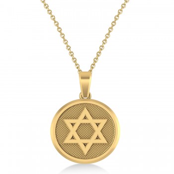 Jewish Star Of David Pendant Necklace 14K Yellow Gold