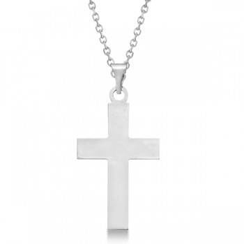 Cross Pendant for Men or Women in 14k White Gold