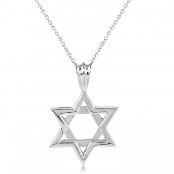 Jewish Star of David Pendant Necklace Sterling Silver