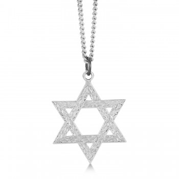 Jewish Star of David Pendant Necklace Sterling Silver