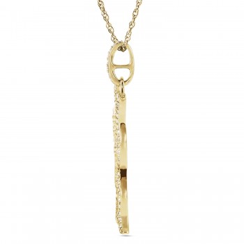 Natural Diamond Maltese Cross Pendant 14K Yellow Gold (0.62ct)