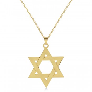 Jewish Star of David Pendant Pendant Necklace 14K Yellow Gold