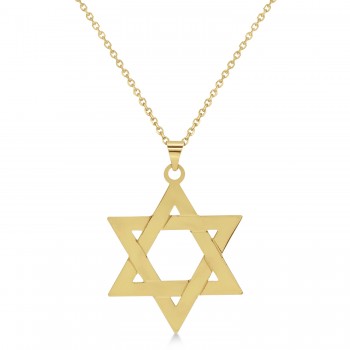 Jewish Star of David Pendant Pendant Necklace 14K Yellow Gold