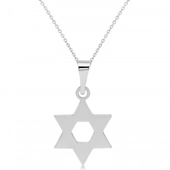 Jewish Star of David Pendant Necklace Sterling Silver