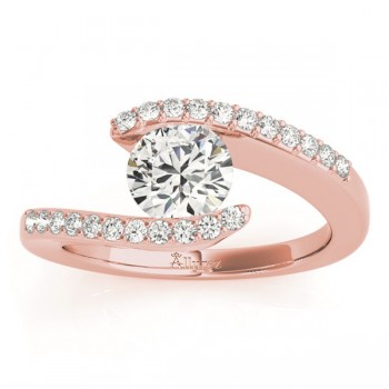 Diamond Accented Tension Set Engagement Ring 14k Rose Gold (0.17ct)