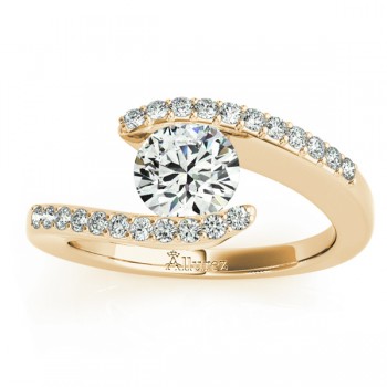 Diamond Accented Tension Set Engagement Ring 14k Yellow Gold (0.17ct)