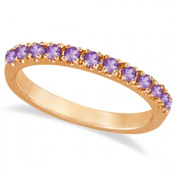 Amethyst Stackable Band Ring Guard in 14k Rose Gold (0.38ct)