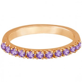 Amethyst Stackable Band Ring Guard in 14k Rose Gold (0.38ct)