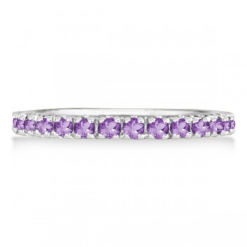 Amethyst Stackable Band Ring Guard in 14k White Gold (0.38ct)