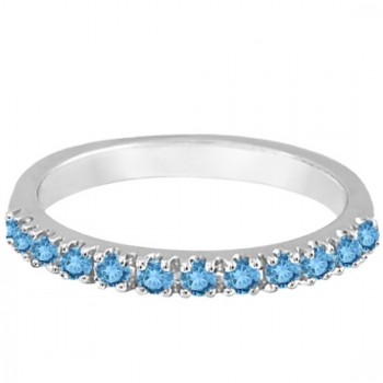 Blue Topaz Stackable Band Ring Guard in 14k White Gold (0.38ct)