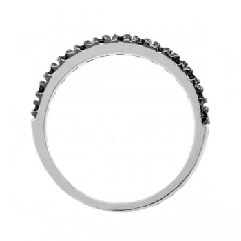 Black Diamond Stackable Ring Guard in 14K White Gold (0.25ct)