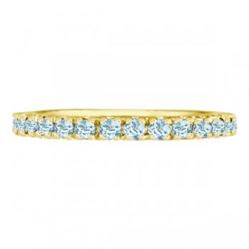 Aquamarine Stackable Ring Anniversary Band in 14k Yellow Gold (0.37ct)