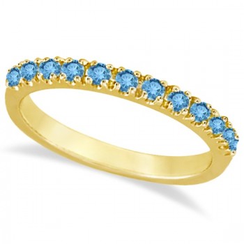 Blue Topaz Stackable Band Ring Guard in 14k Yellow Gold (0.38ct)