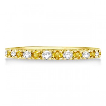 Diamond and Yellow Sapphire Ring Stackable Band14k Yellow Gold (0.32ct)