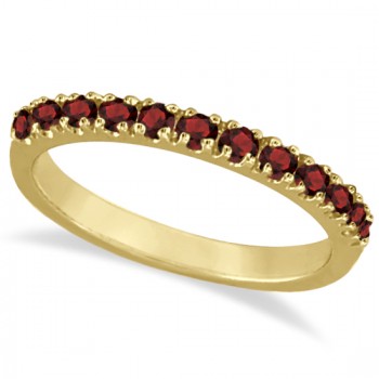 Garnet Stackable Ring Guard Band 14K Yellow Gold (0.37ct)