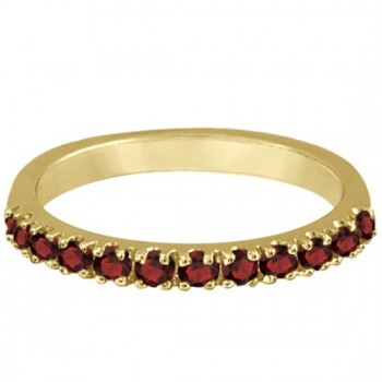 Garnet Stackable Ring Guard Band 14K Yellow Gold (0.37ct)