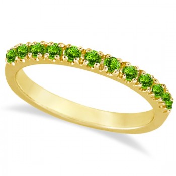 Peridot Stackable Band Anniversary Ring Guard 14k Yellow Gold (0.38ct)