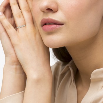 Yellow Canary & Lab White Diamond Stackable Ring Band 14k Gold (0.25ct)