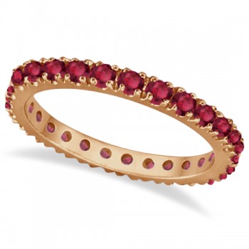 Ruby Eternity Band Stackable Ring 14K Rose Gold (0.50ct)