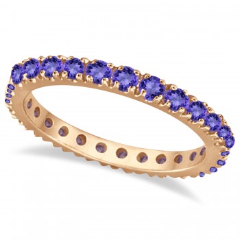 Tanzanite Eternity Stackable Ring Band 14K Rose Gold (0.75ct)