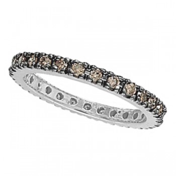 Champagne Diamond Eternity Ring Band in 14k White Gold (0.50ct)