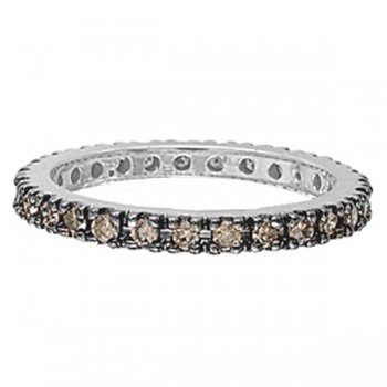 Champagne Diamond Eternity Ring Band in 14k White Gold (0.50ct)