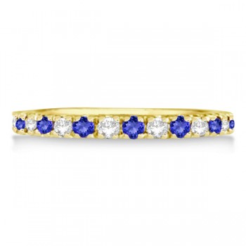 Tanzanite & Diamond Eternity Stackable Ring Band 14K Yellow Gold (0.75ct)