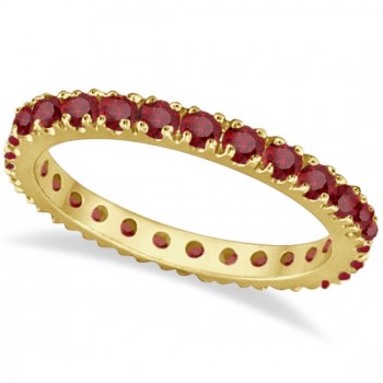 Ruby Eternity Band Stackable Ring 14K Yellow Gold (0.50ct)