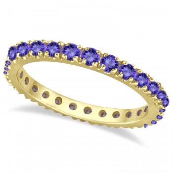 Tanzanite Eternity Stackable Ring Band 14K Yellow Gold (0.75ct)