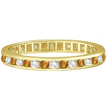 Citrine & Diamond Channel-Set Eternity Ring 14k Yellow Gold (1.00ct)