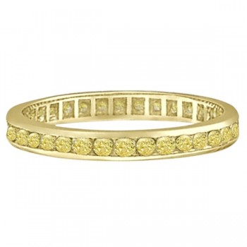 Channel Set Yellow Canary Diamond Eternity Ring 14k Yellow Gold (1.00ct)