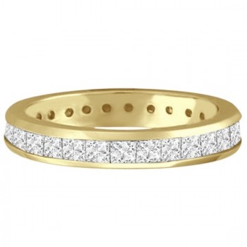 Channel-Set Princess Cut Diamond Eternity Ring 14k Y. Gold (1.56ct)