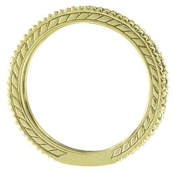 Diamond & Amethyst Eternity Ring Band 14k Yellow Gold (1.08ct)