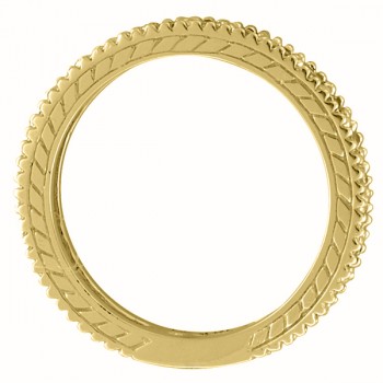 Diamond & Blue Sapphire Anniversary Ring Band in 14k Yellow Gold (1.08ctw)