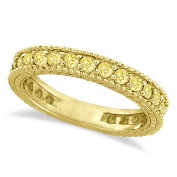 Fancy Yellow Canary Diamond Eternity Ring Band 14k Yellow Gold (1.00ct)