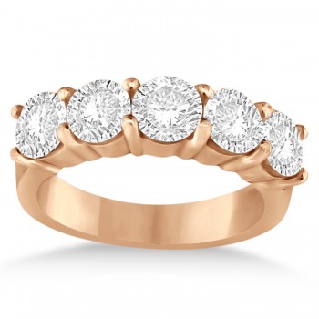 Five Stone Lab Grown Diamond Ring Anniversary Band 14k Rose Gold (2.50 ctw)