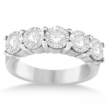 Five Stone Lab Grown Diamond Ring Anniversary Band 14k White Gold (2.50ctw)