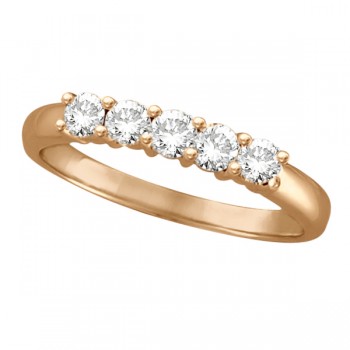 Five Stone Diamond Ring Anniversary Band 14k Rose Gold (0.50ctw)