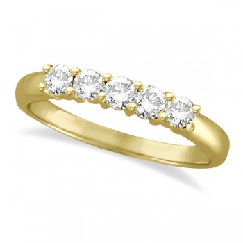 Five Stone Diamond Ring Anniversary Band 14k Yellow Gold (0.50ctw)