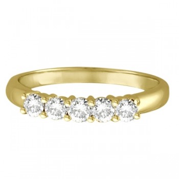 Five Stone Diamond Ring Anniversary Band 14k Yellow Gold (0.50ctw)