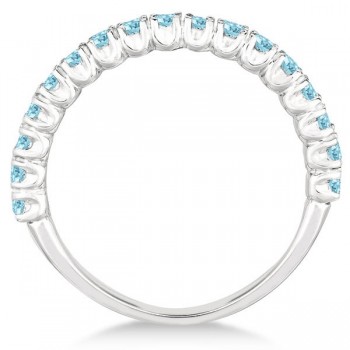 Half-Eternity Pave-set Aquamarine Stacking Ring Palladium (0.95ct)