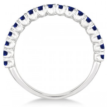 Half-Eternity Pave-Set Blue Sapphire Stacking Ring Palladium (0.95ct)