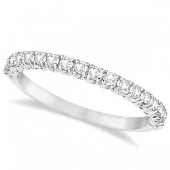 Half-Eternity Pave-Set Thin Diamond Stacking Ring Palladium (0.50ct)