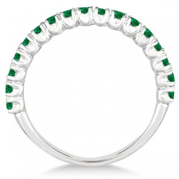 Half-Eternity Pave-set Emerald Stacking Ring Palladium (0.95ct)