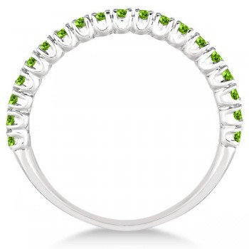 Half-Eternity Pave-Set Thin Peridot Stacking Ring Palladium (0.65ct)