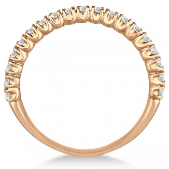 Half-Eternity Pave-Set Thin Diamond Stacking Ring 14k Rose Gold (0.50ct)