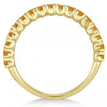 Half-Eternity Pave-Set Citrine Stacking Ring 14k Yellow Gold (0.95ct)